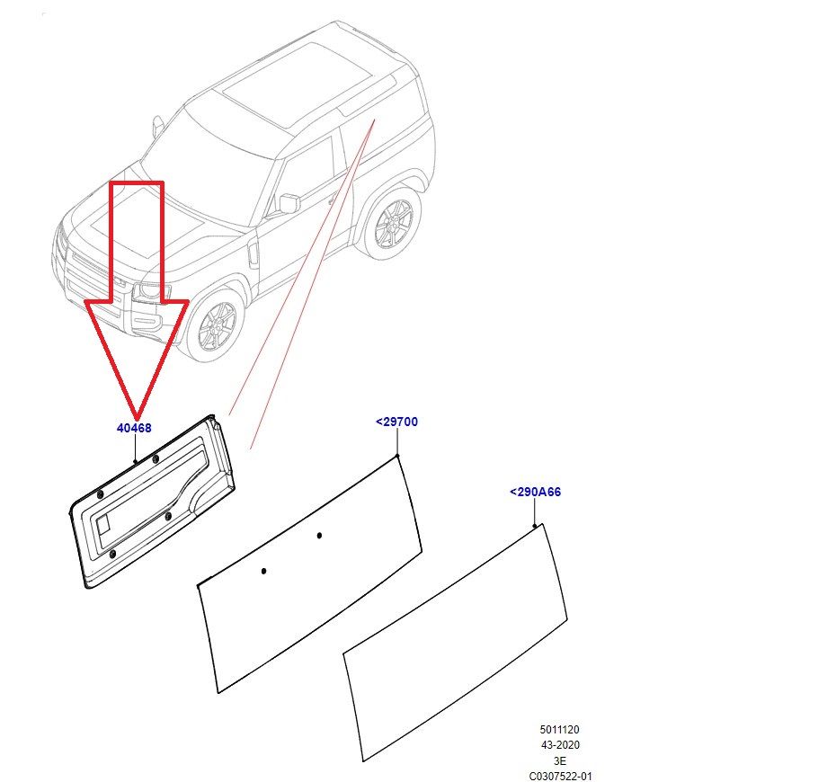 Lr143174 bagaj yan iç kaplaması sol defender 90
