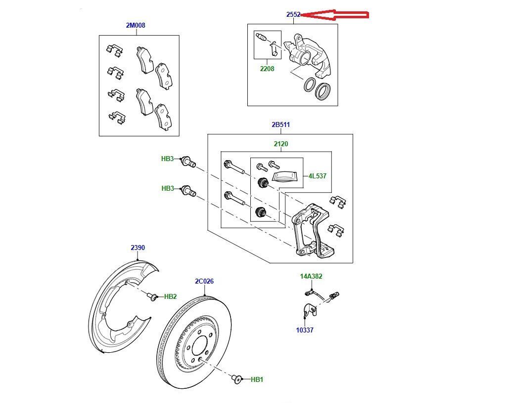 LR165241 Arka Fren Kaliperi Sağ Range Rover