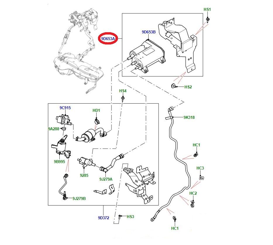 LR189818 LR141093 T4A51462 Yakıt Buharı Haznesi